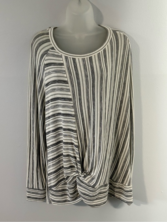 a.n.a Tops - A.N.A. • Long Sleeve Knit Top in Neutral Stripe